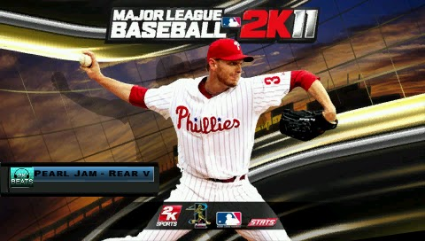 Major League Baseball 2K11 title screen for PSP